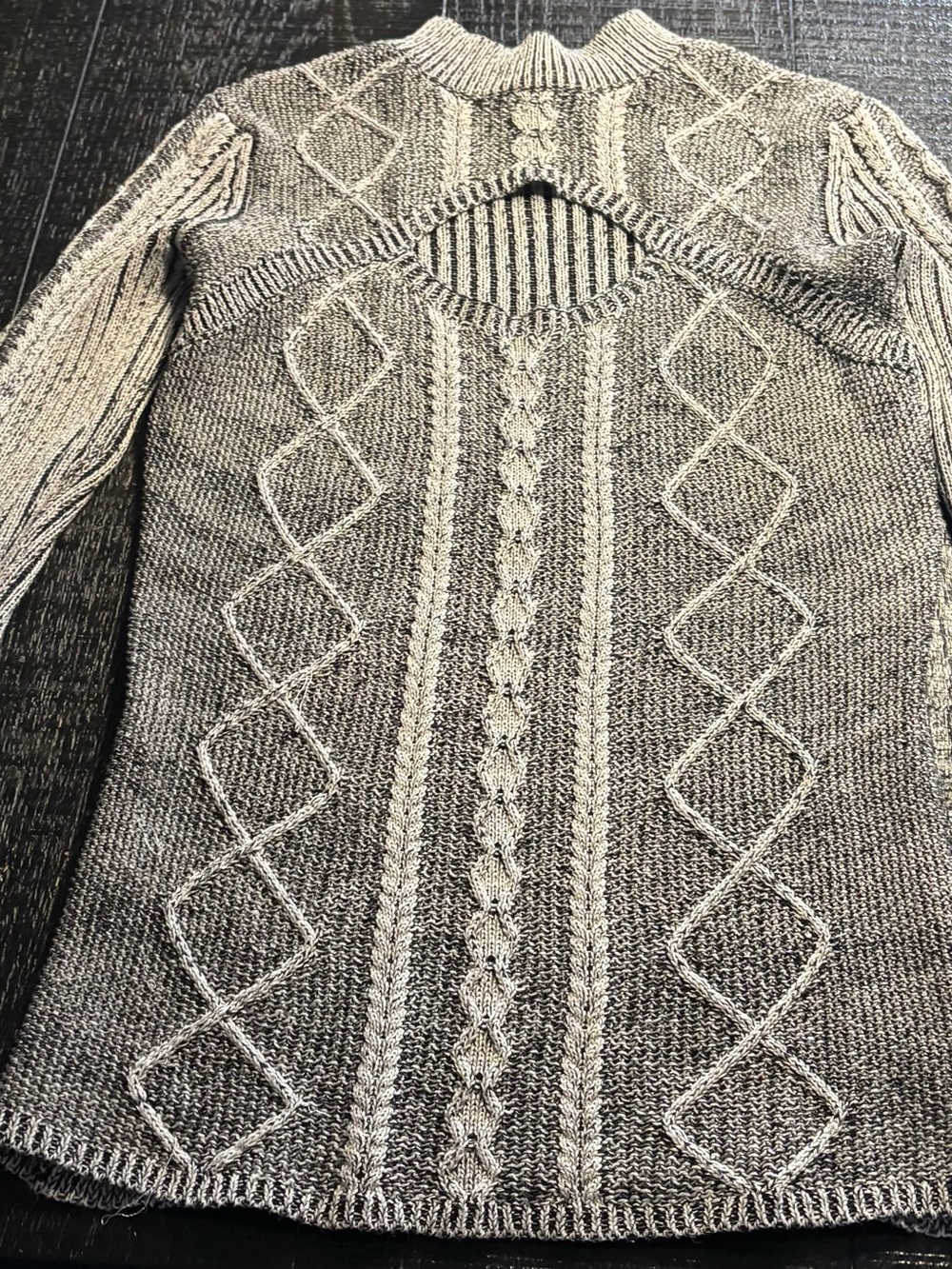 Boston Proper Textured Cable Knit Crew Sweater in Gray